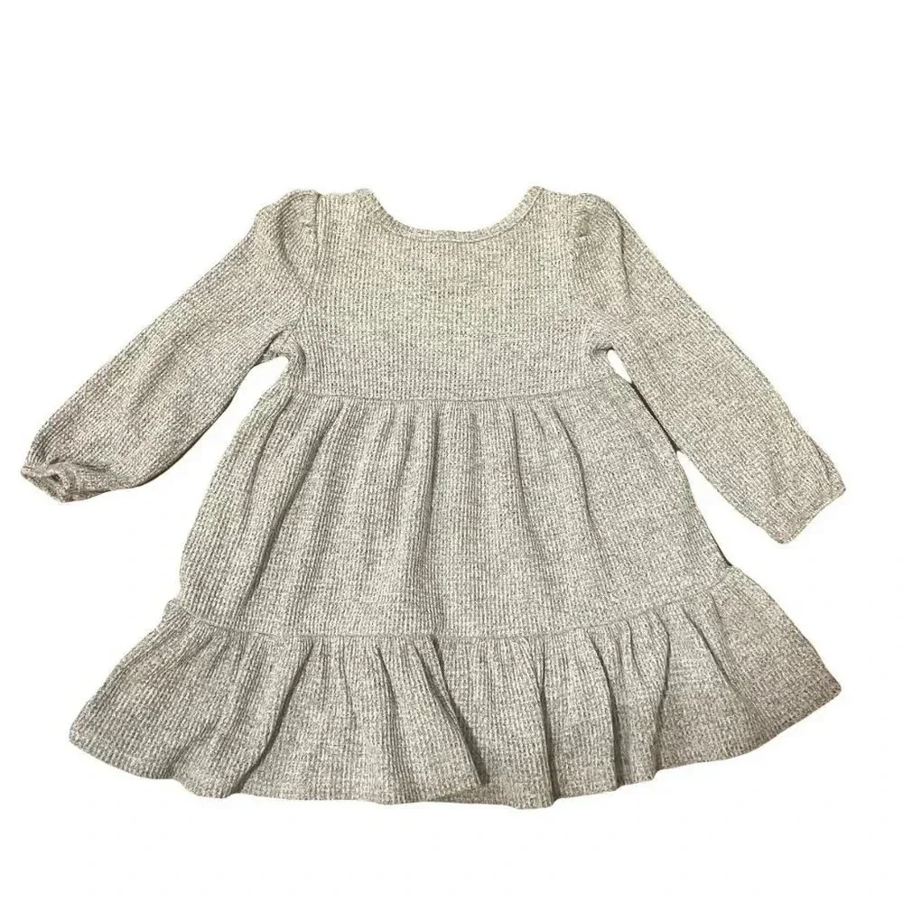 3T Cat & Jack Gray Waffle Knit Sweater Dress